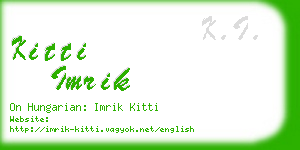 kitti imrik business card